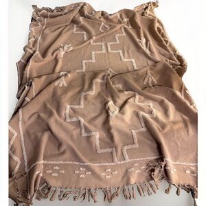 6x9 Dusty Blush Pink Tufted Cotton Area Rug Boho Moroccan Geometric Fringe India